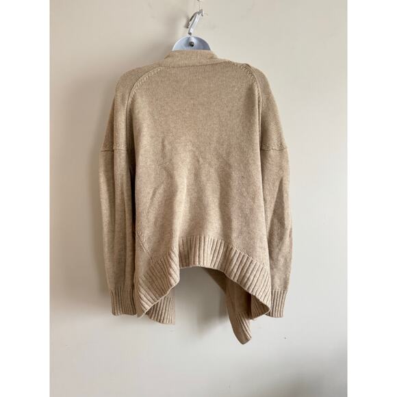 Vince Wool Cashmere Open Front Draped Cardigan Sweater Beige Women’s Small - Picture 2 of 6